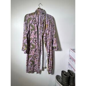 World Market Women's Multicolor Floral Tie Long Sleeve Robe One Size